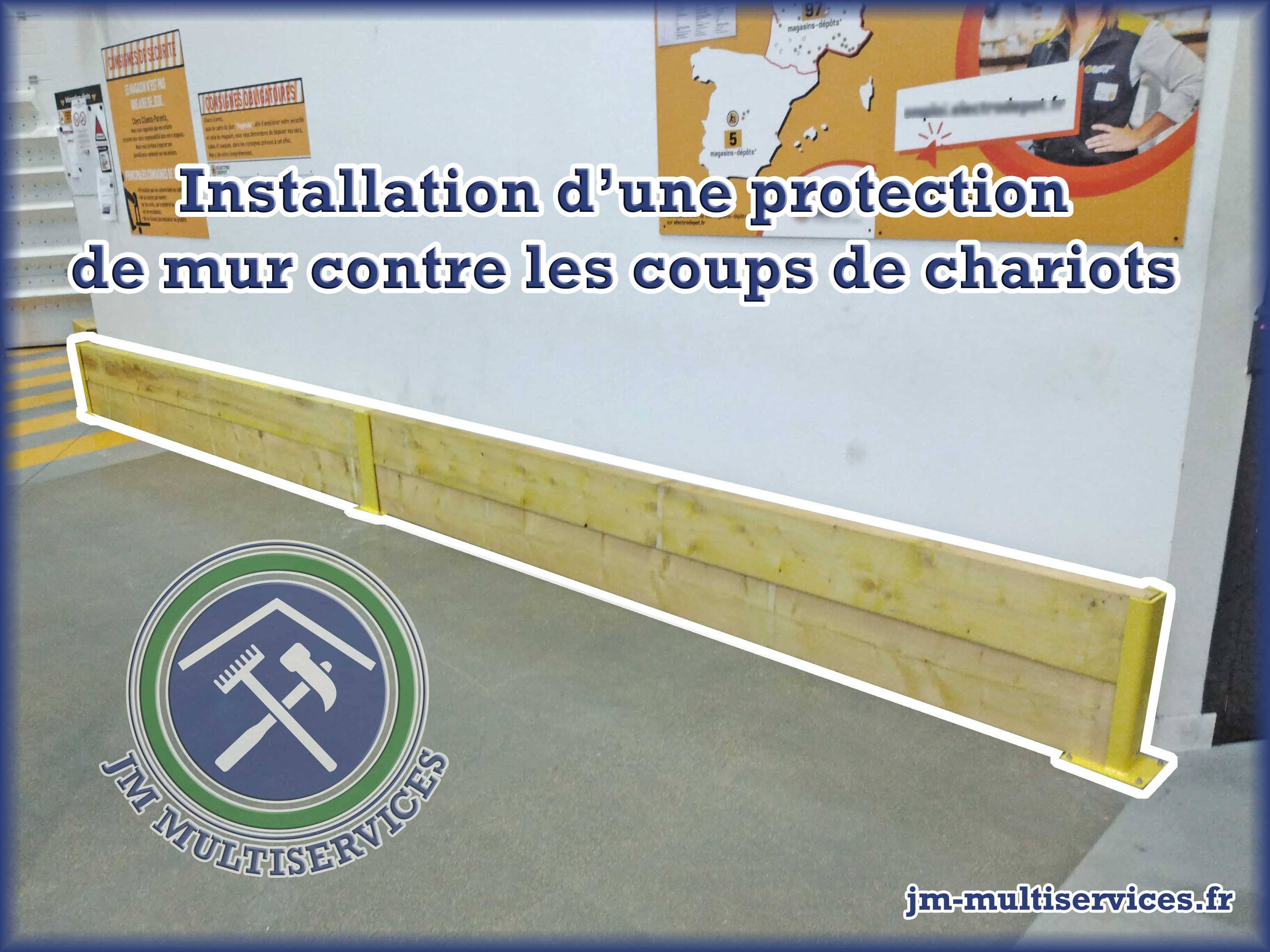 Protection de mur contre les coups de chariots