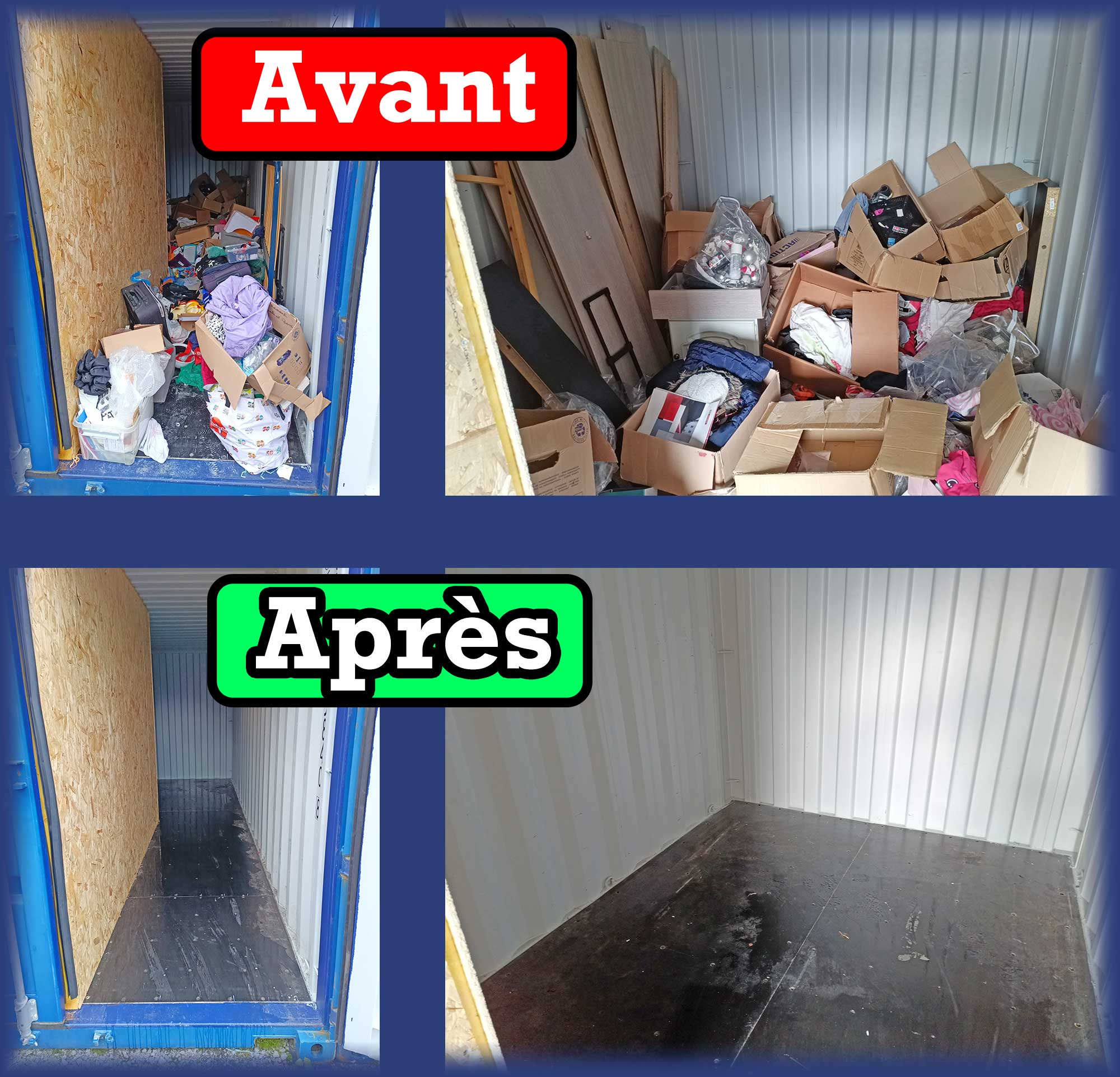 Débarras d'un box de self-stockage