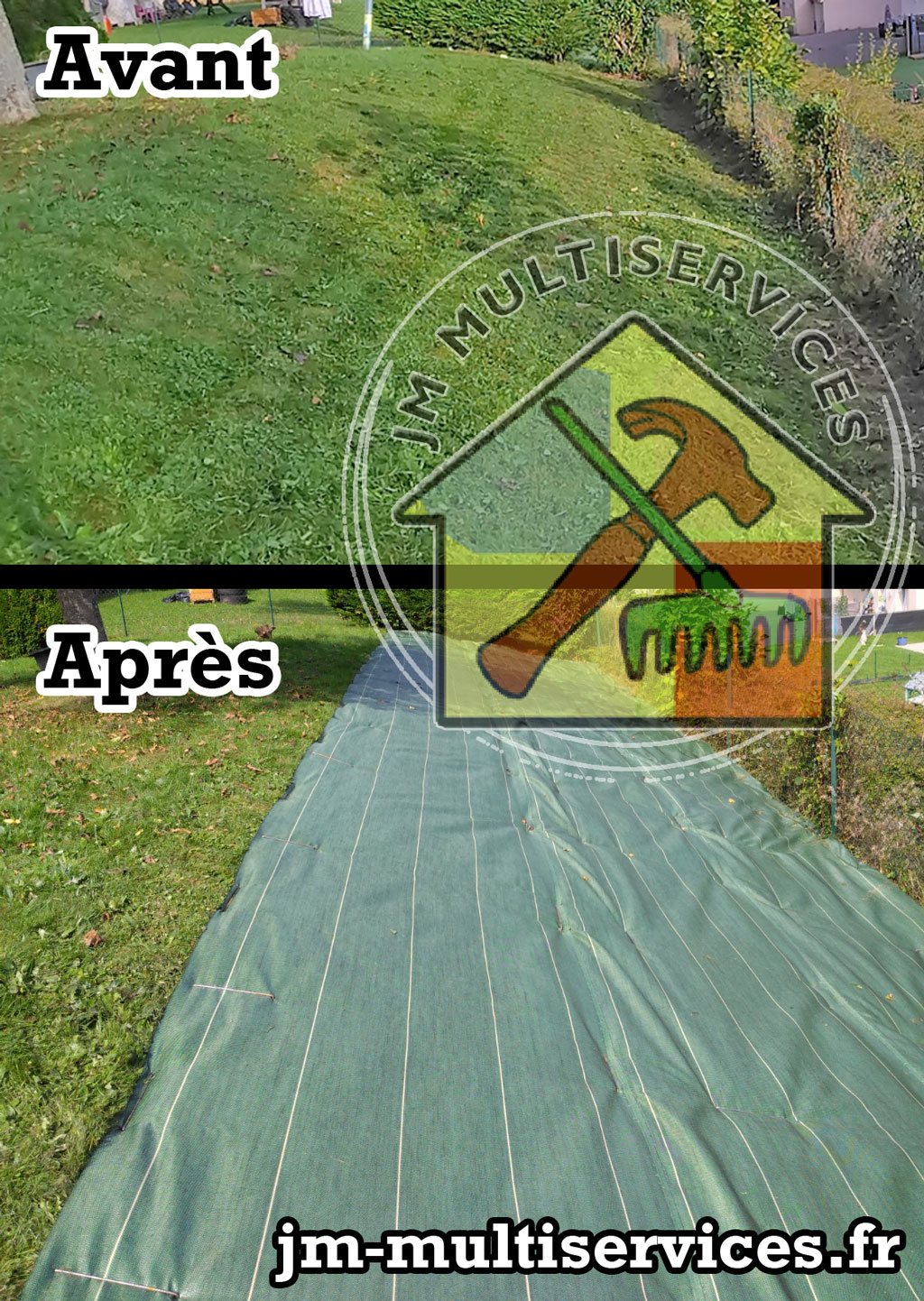 Installation de toille de paillage