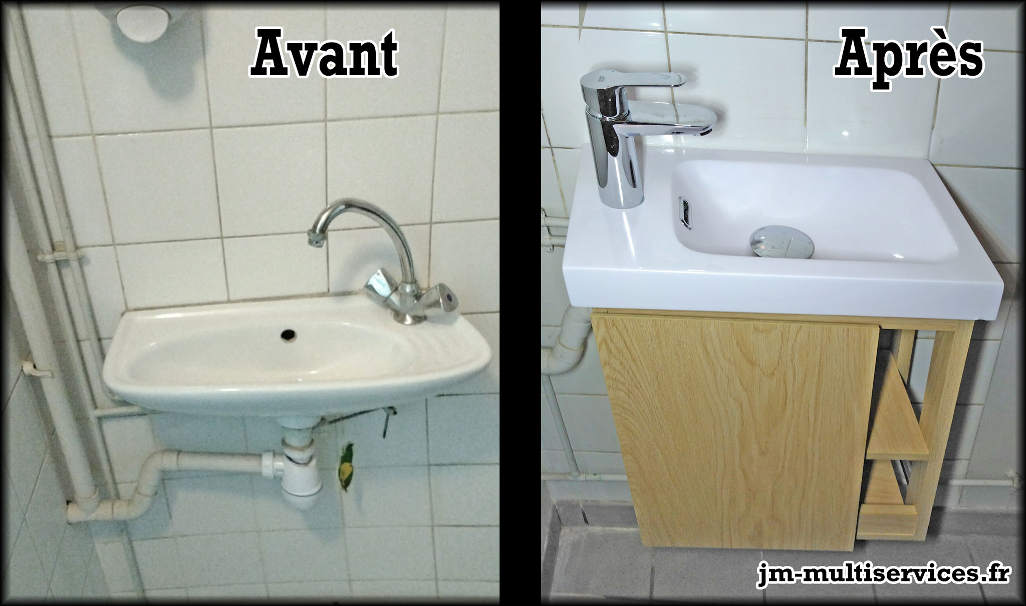 Remplacement lave-mains et installation meuble