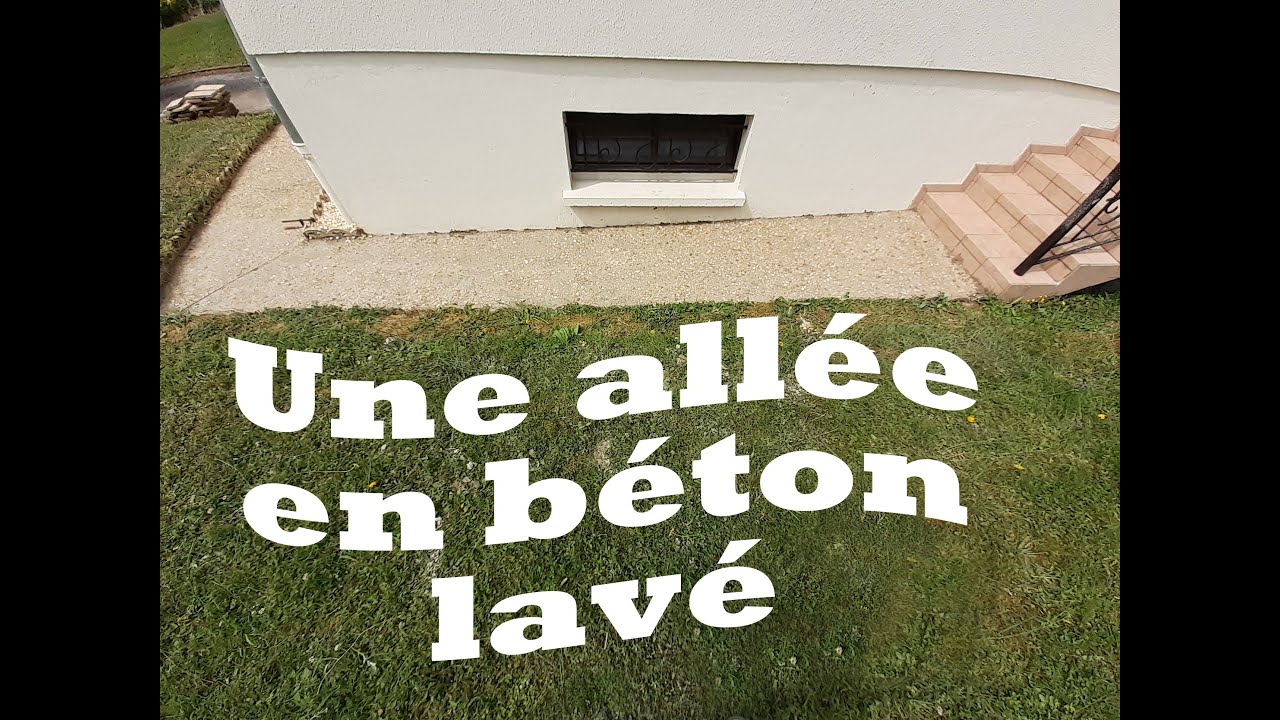 Allée en béton lavé