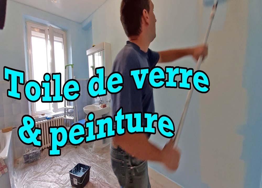 Pose de toile de verre et mise en peinture